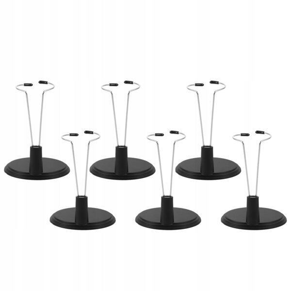 Set 6 supporti neri in plastica per esposizione bambole 17 cm resistenti e stabili