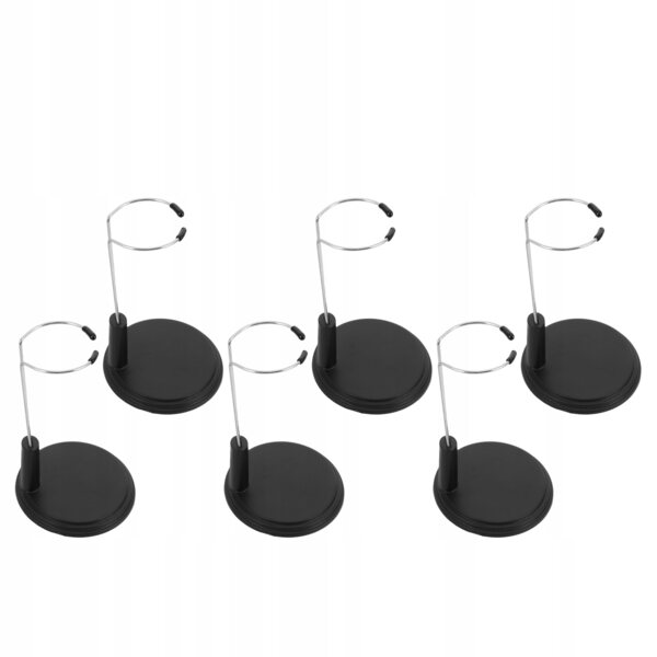 Set 6 supporti neri in plastica per esposizione bambole 17 cm resistenti e stabili