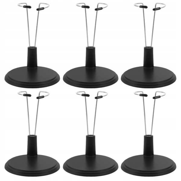 Set 6 supporti neri in plastica per esposizione bambole 17 cm resistenti e stabili