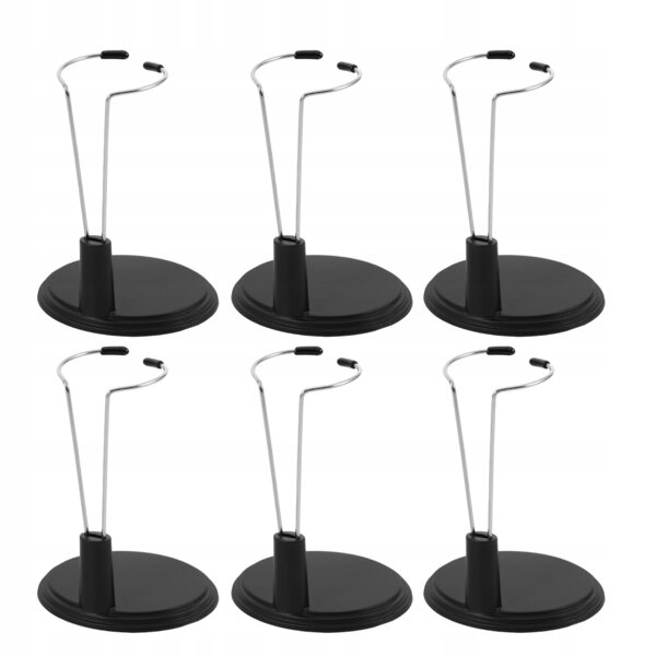 Set 6 supporti neri in plastica per esposizione bambole 17 cm resistenti e stabili