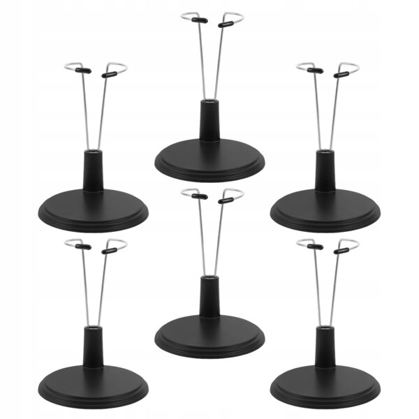 Set 6 supporti neri in plastica per esposizione bambole 17 cm resistenti e stabili