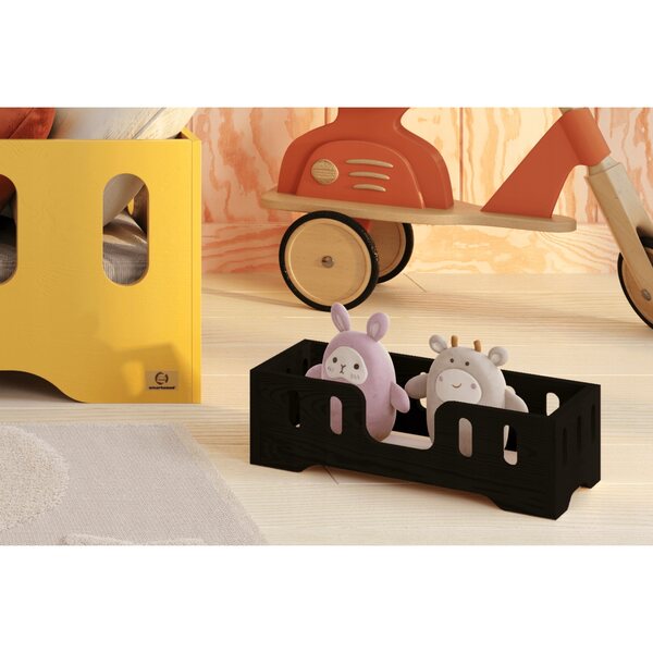 Letto in legno per bambole, nero - ecologico e sicuro per le bambine