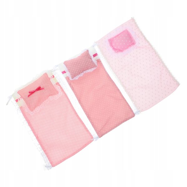 Set di 3 Miniature di Biancheria da Letto per Bambole in Tessuto di Cotone