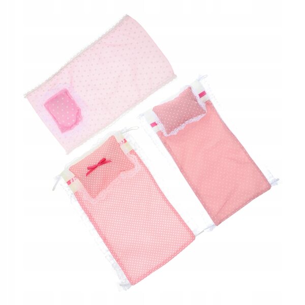 Set di 3 Miniature di Biancheria da Letto per Bambole in Tessuto di Cotone
