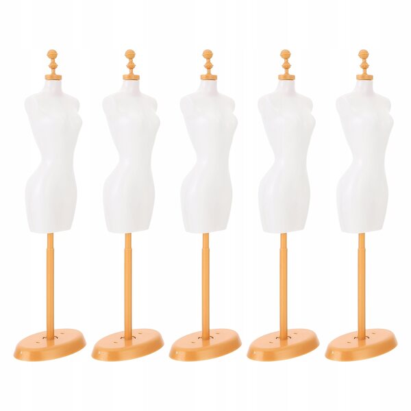 Set 5 pezzi appendini in plastica per vestiti delle bambole, resistenti e realistici