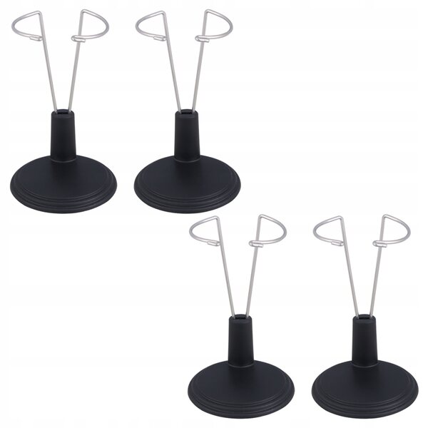 Set 4 Supporti Neri Leggeri in PVC per Esposizione di Bambole e Giocattoli