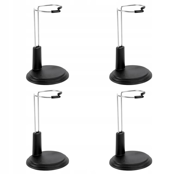 Set 4 Supporti Neri Leggeri in PVC per Esposizione di Bambole e Giocattoli