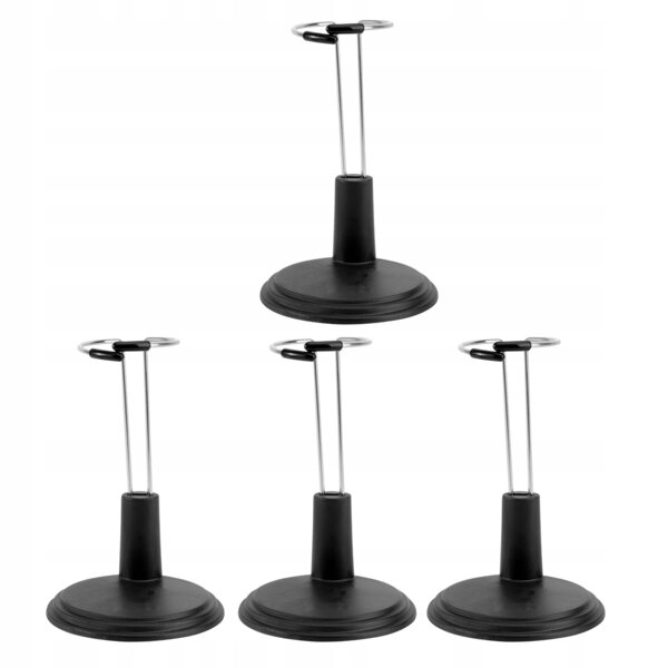 Set 4 Supporti Neri Leggeri in PVC per Esposizione di Bambole e Giocattoli
