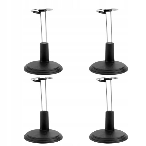 Set 4 Supporti Neri Leggeri in PVC per Esposizione di Bambole e Giocattoli