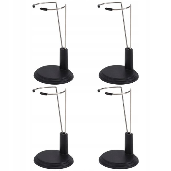 Set 4 Supporti Neri Leggeri in PVC per Esposizione di Bambole e Giocattoli