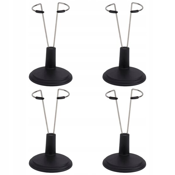 Set 4 Supporti Neri Leggeri in PVC per Esposizione di Bambole e Giocattoli