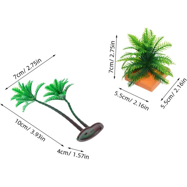 VOSAREA 15 pz palme finte da cocco per case delle bambole e decorazioni spiaggia