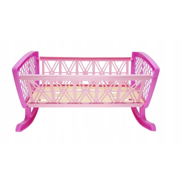 Letto giocattolo per bambole arancione misura 44x32x27 cm per bambini 3+