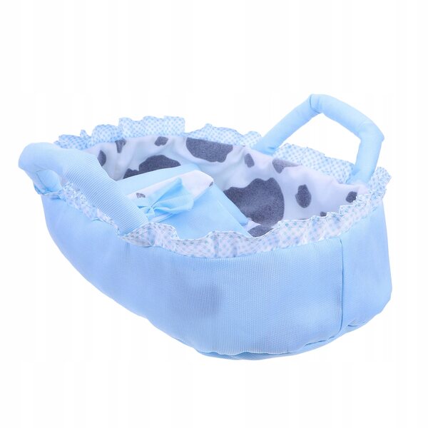 35 cm große Puppenwiege aus blauem Stoff, ideal für Rollenspiele und Kreativität