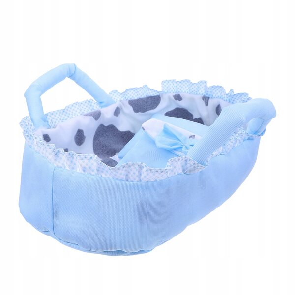 35 cm große Puppenwiege aus blauem Stoff, ideal für Rollenspiele und Kreativität
