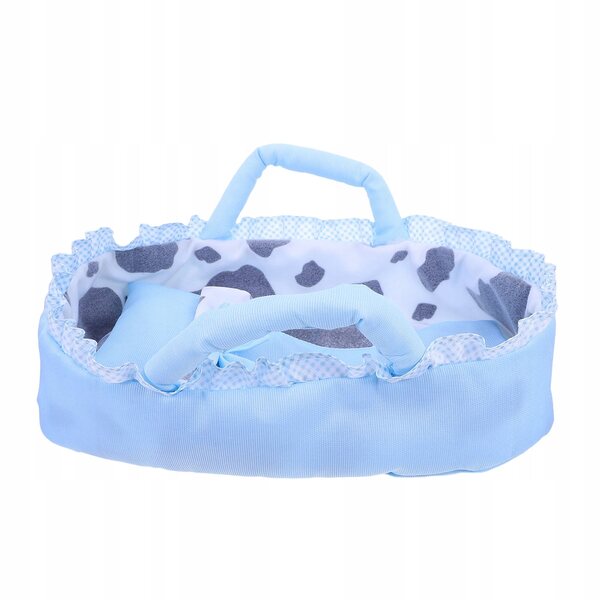35 cm große Puppenwiege aus blauem Stoff, ideal für Rollenspiele und Kreativität