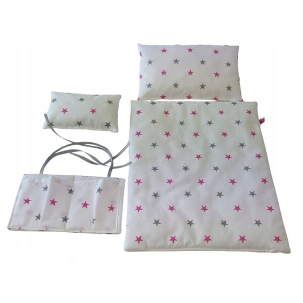 Komplettes Puppenbettwäscheset mit Organizer für Kinderwagen und Kinderbett