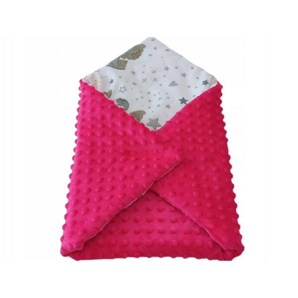 Rosafarbener Wickelbezug, weiches, hypoallergenes Polyester, Farbe Amaranth