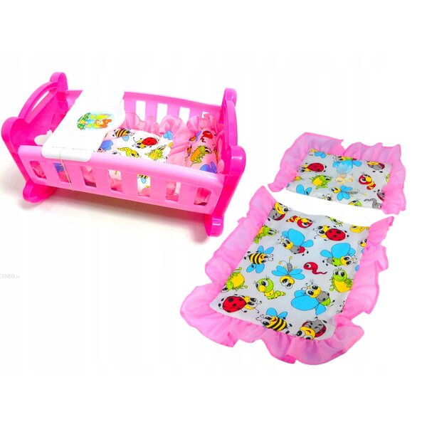 Culla per bambola con biancheria da letto e funzione sonora Macyszyn Toys 32 cm