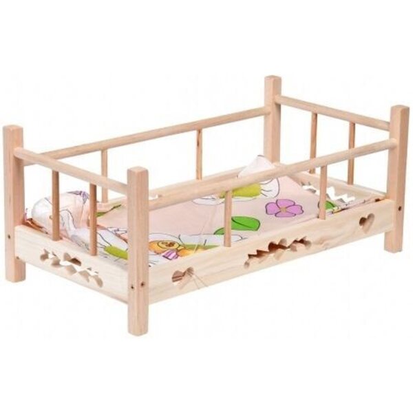Holzbett für Puppen mit Malimas-Leinen, verschiedene Mischmodelle