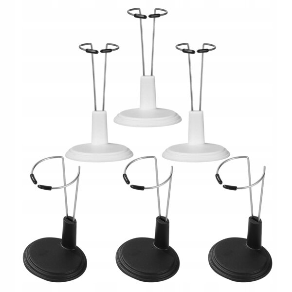6 verstellbare Ständer für Puppen und Actionfiguren aus farbigem PVC und Metall