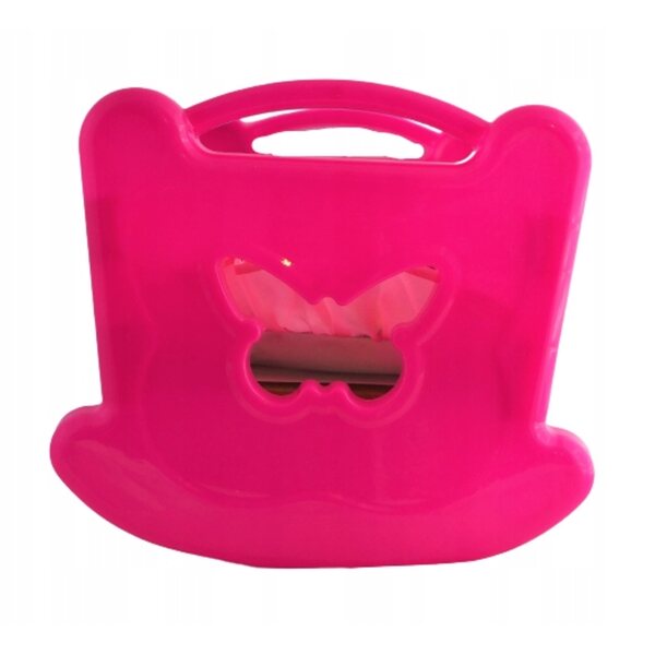 Culla per bambole bianco-rosa BOLO con tessuto, gioco sicuro per bambini 2+ anni