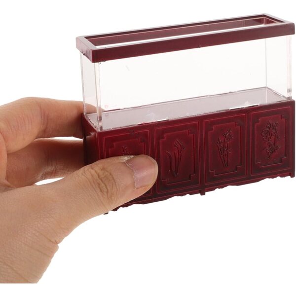 VOSAREA Mini Serbatoio in legno e acrilico per casa delle bambole in scala 12 - decorazione vintage 8x6x2,5 cm