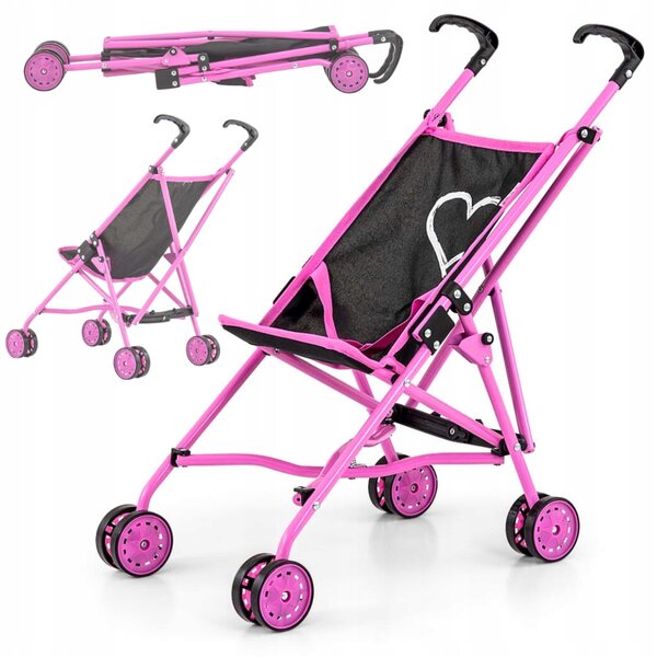 Julia Prestige schwarzer Milly Mally Puppenwagen, faltbar und leicht