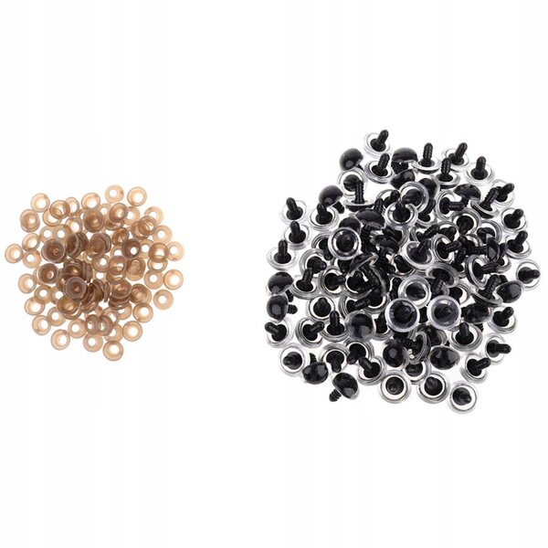 100 transparente Sicherheitsaugen 16 mm für DIY-Puppen und Stofftiere