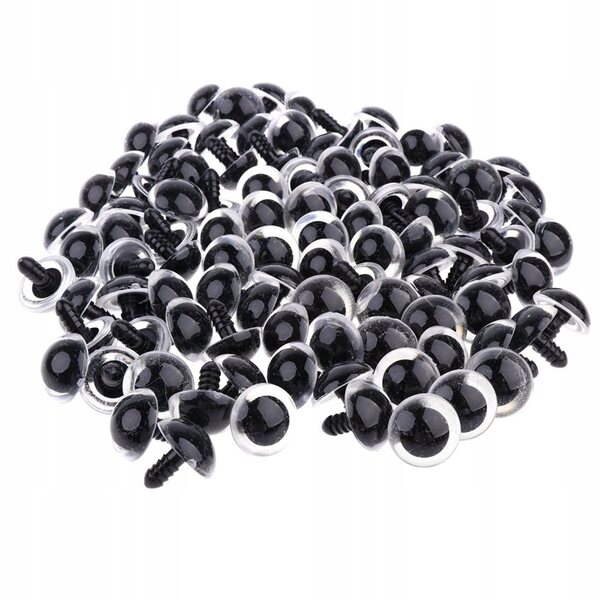 100 transparente Sicherheitsaugen 16 mm für DIY-Puppen und Stofftiere