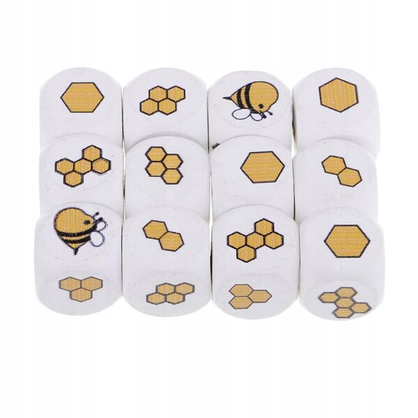 Set 12 Dadi in Legno Bianchi Decorativi per Giochi e Progetti Creativi