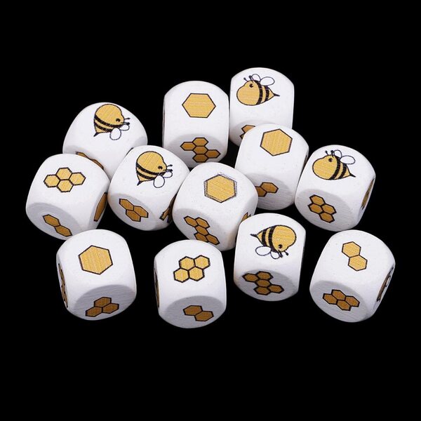 Set 12 Dadi in Legno Bianchi Decorativi per Giochi e Progetti Creativi