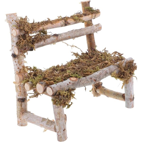 INOOMP Panca in Legno Miniatura per Case delle Bambole e Micro Paesaggi 15x15 cm