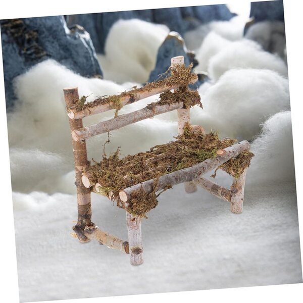 INOOMP Panca in Legno Miniatura per Case delle Bambole e Micro Paesaggi 15x15 cm