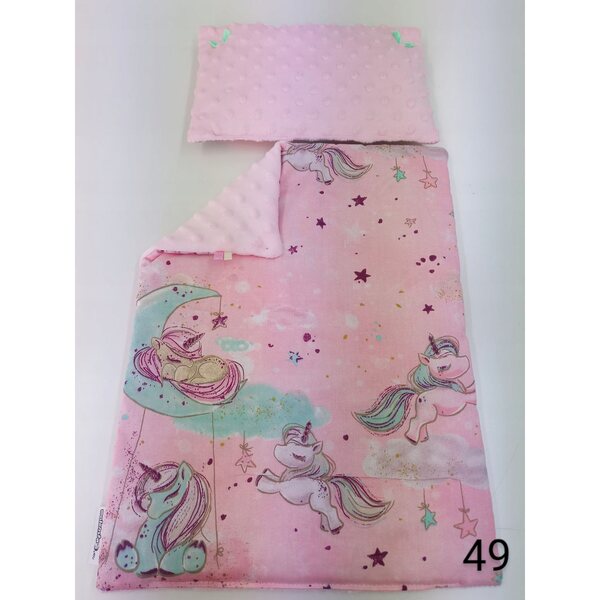 Doppelseitige Puppenbettwäsche mit anpassbaren Minky-Farben und Baumwolle