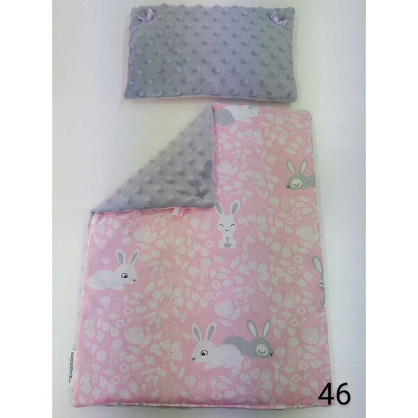 Doppelseitige Puppenbettwäsche mit anpassbaren Minky-Farben und Baumwolle