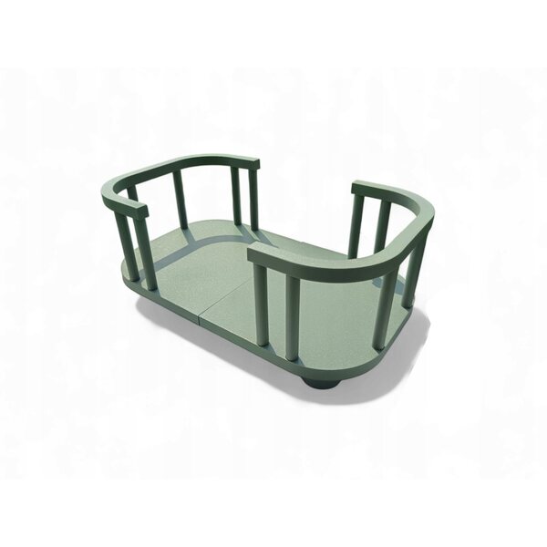 Letto per bambole in plastica riciclata ecologica, colore azzurro, 42,5x24,5x17,5 cm