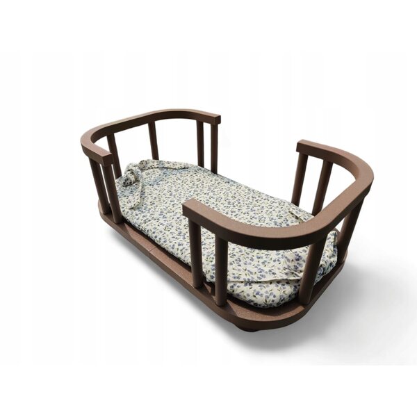 Letto per bambole ecologico marrone, leggero e resistente in plastica riciclata