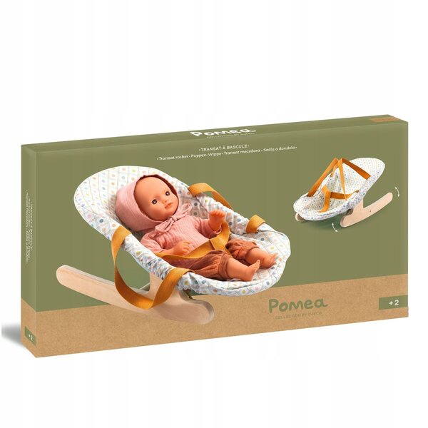 DJECO Bouncer Pomea, Schaukelstuhl für Puppen mit waschbarem Bezug bei 30°C