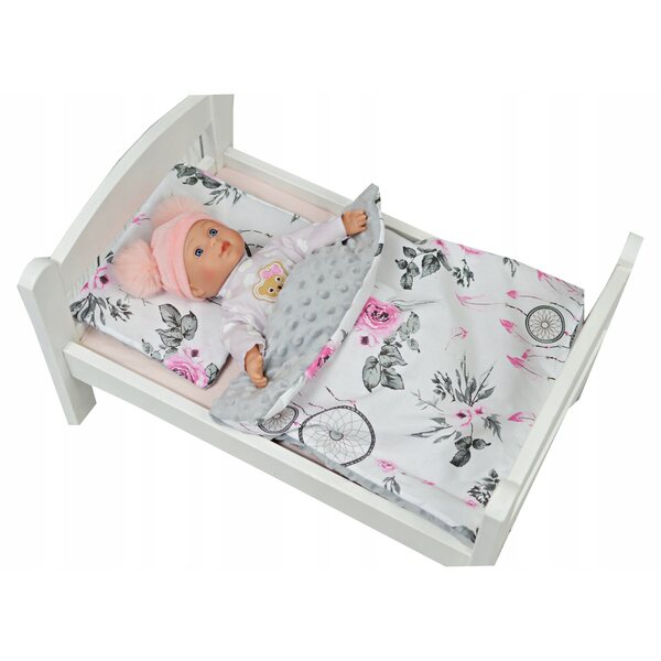 Komplettes Kinderbettwäscheset für Puppen aus Baumwolle und Minky 35x40 cm – Hergestellt in Polen