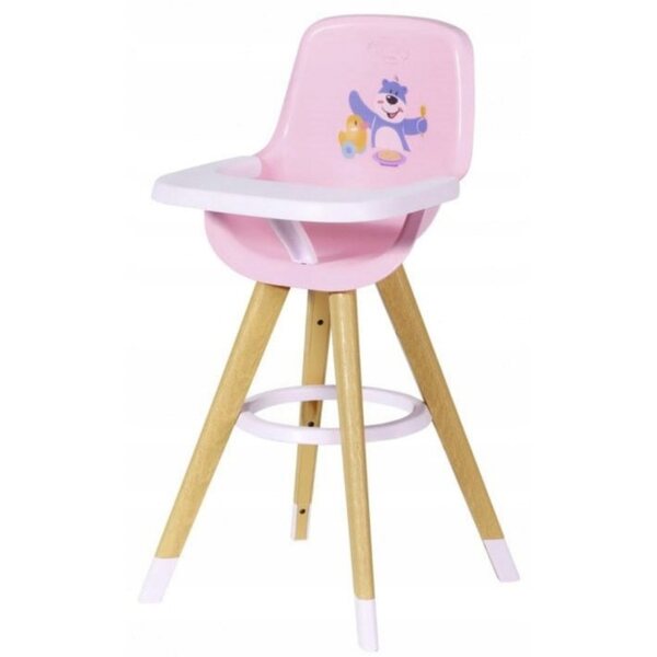 Baby Born Hochstuhl für Puppe 36-43 cm im skandinavischen Stil, Rosa