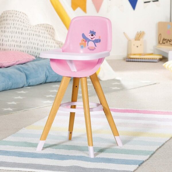 Baby Born Hochstuhl für Puppe 36-43 cm im skandinavischen Stil, Rosa