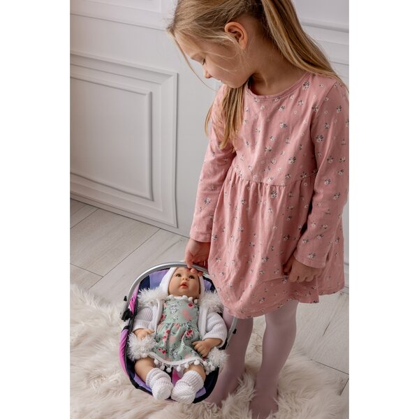 Doris 3 in 1 Set: Sitz, Schaukelstuhl und Babytrage für Puppen für Mädchen ab 3 Jahren