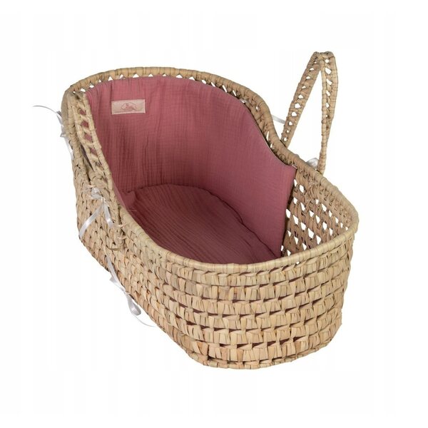 Rosa Moses-Korb mit Leinen für Puppen von 36 bis 45 cm Asi 3999843