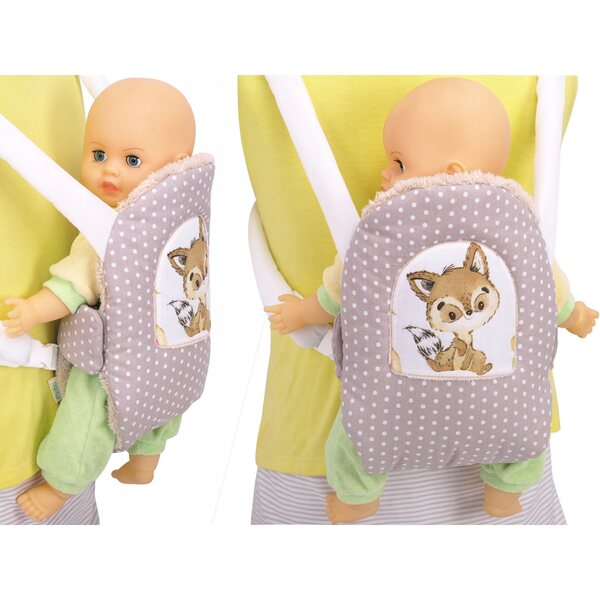 Marsupio in cotone beige per bambole BOBO con imbracatura, fino a 45 cm