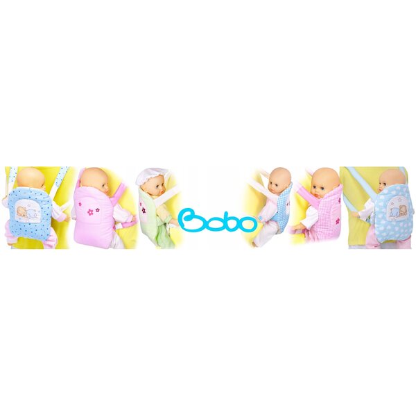 Beigefarbene Babytrage aus Baumwolle für BOBO-Puppen mit Gurt, bis 45 cm