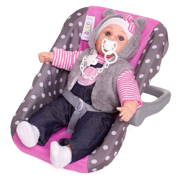 Doris 3in1 rosa Babytrage für Puppen: Sitzen, Schaukeln und sicherer Transport