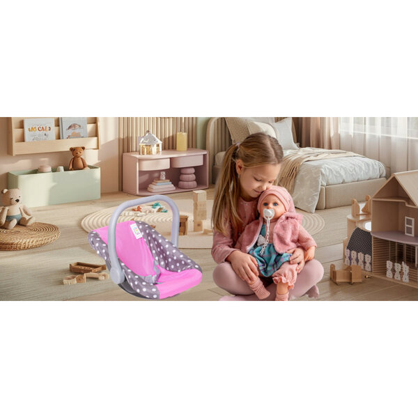 Doris 3in1 rosa Babytrage für Puppen: Sitzen, Schaukeln und sicherer Transport