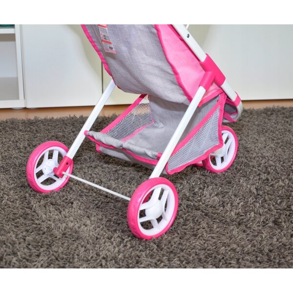 Milly Mally Puppenwagen Susie Prestige Pink aus Stoff und Metall