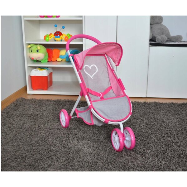 Milly Mally Puppenwagen Susie Prestige Pink aus Stoff und Metall